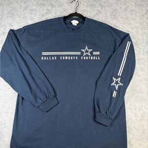 Dallas Cowboys Long Sleeve Shirt Men’s XL Blue NFL Football Graphic Cotton